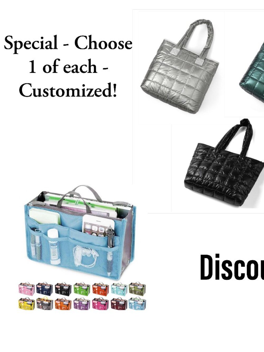 SPECIAL COMBO - YOU CHOOSE - Pick 1 Tote and 1 Organizer - NWT - GIFT BOX